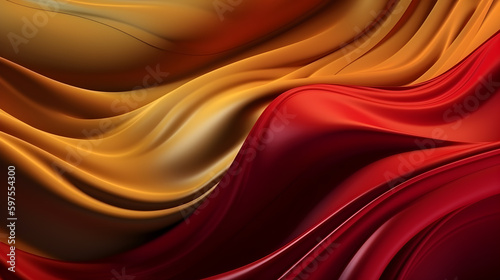 Abstract Background with 3D red Gradient Silk Fabric  generative ai