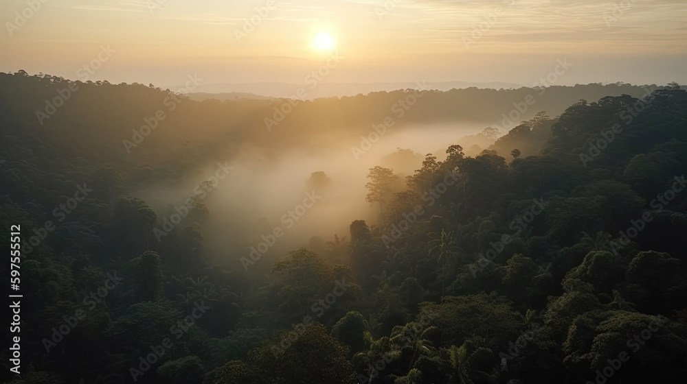 sunrise in the mountains. Generative Ai sunrise in the mountains. Generative Ai