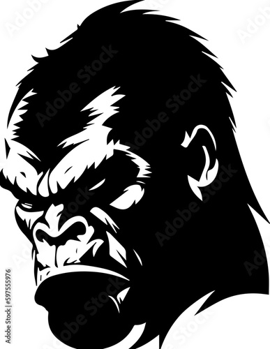 Angry Gorilla Head Vector Logo Fitness Sports Icon Tattoo SVG