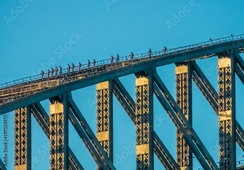 Climbers on top of the Harbour Bridge, Sydney, New South Wales, Australia