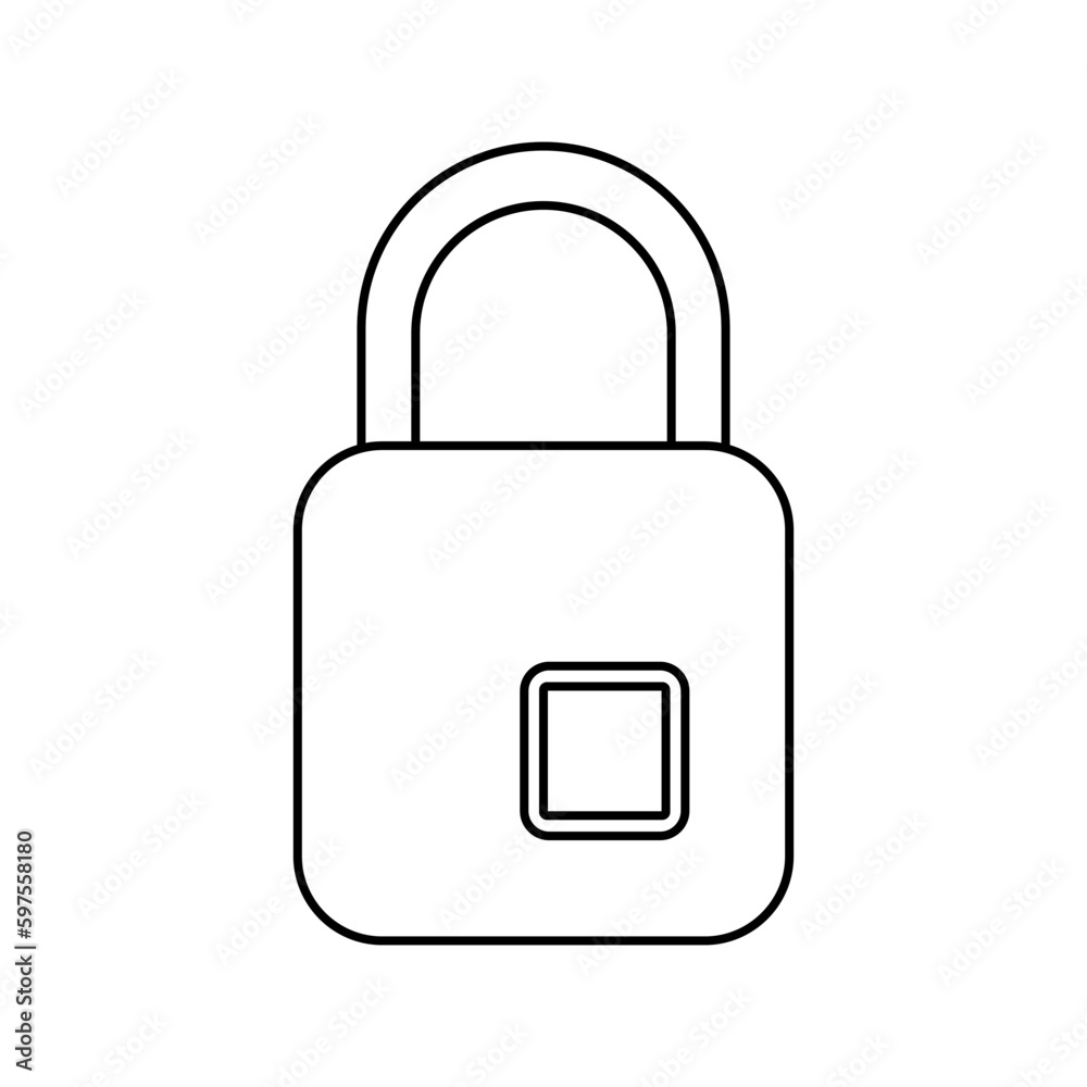 Smart Fingerprint Padlock Outline Icon For Logo And More Smart Fingerprint Padlock Outline Icon For Logo And More