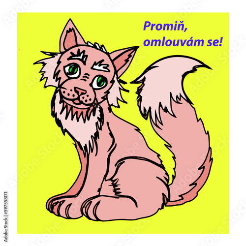 cat who asks for forgiveness in Czech