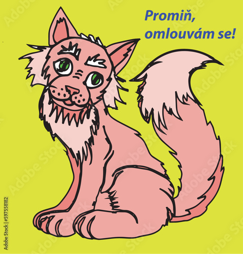 cat who asks for forgiveness in Czech