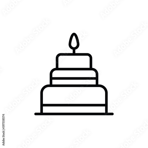 Party Cake icon design with white background stock illustration