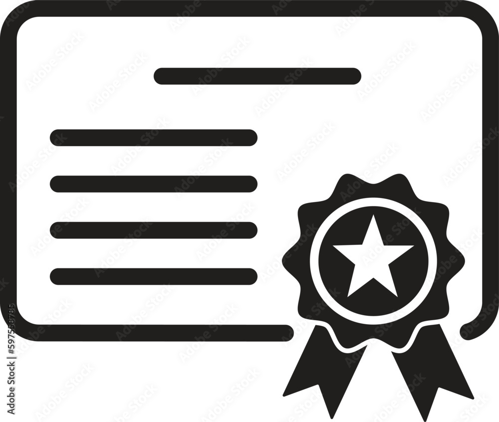 certificate icon vector sign