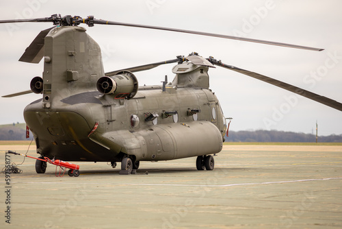 Twin rotor military heavy lift helicopter