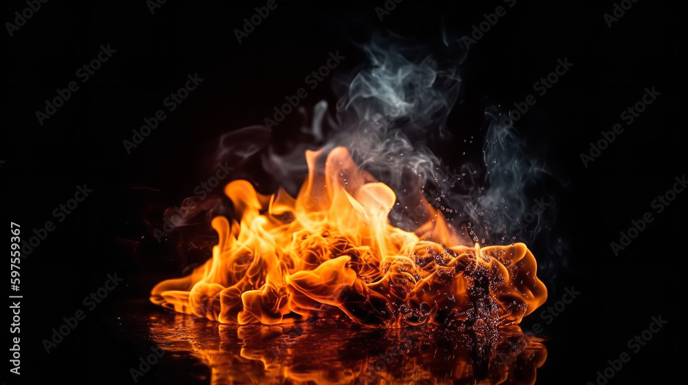 Obraz premium fire in the fireplace