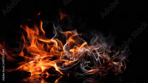 fire in the fireplace © Volodymyr Skurtul