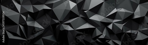 Abstract Geometric Polygonal Background in Dark Foreboding Colors - Graphic Design - Generative AI