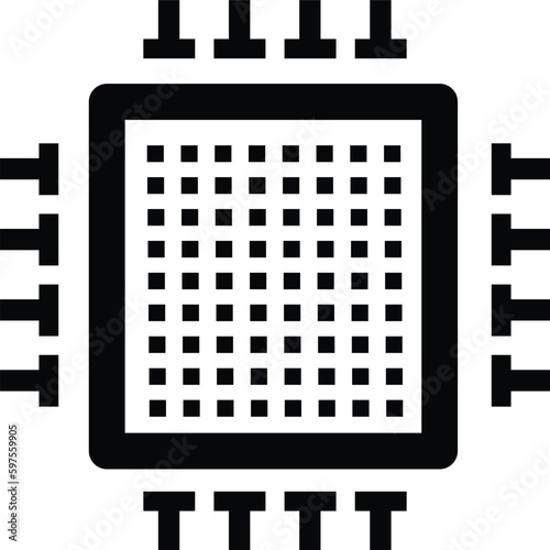 chip, microchip, processor icon vector
