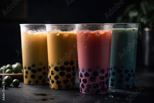 Bubble Tea Varieties - Still Life Photography for Beverage Ads - Generative AI