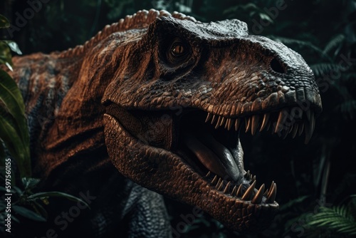 Cinematic Shot of T-Rex in Action - Digital Art - Perfect for Posters and Web Design - Generative AI