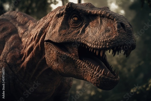 Cinematic T-Rex Attack - Digital Art - Perfect for Posters and Web Design - Generative AI © Alex