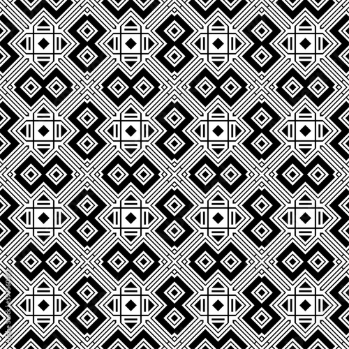 Vector seamless models. Modern stylish texture. Composition from regularly repeating geometrical element. Monochrome, simple. Vector illustrations.