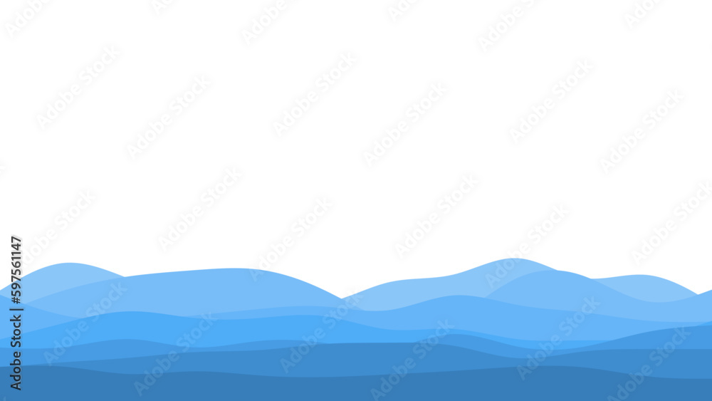 Blue river ocean wave layer vector background
