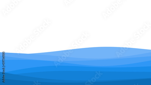 Blue river ocean wave layer vector background 