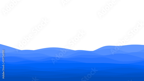 Blue river ocean wave layer vector background 