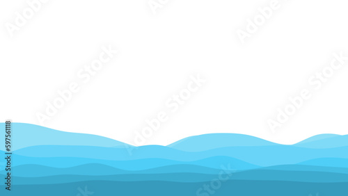 Blue river ocean wave layer vector background 