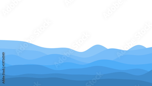 Blue river ocean wave layer vector background 