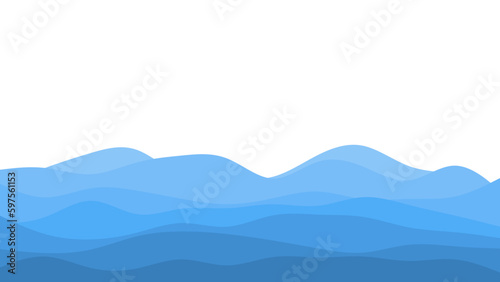 Blue river ocean wave layer vector background 