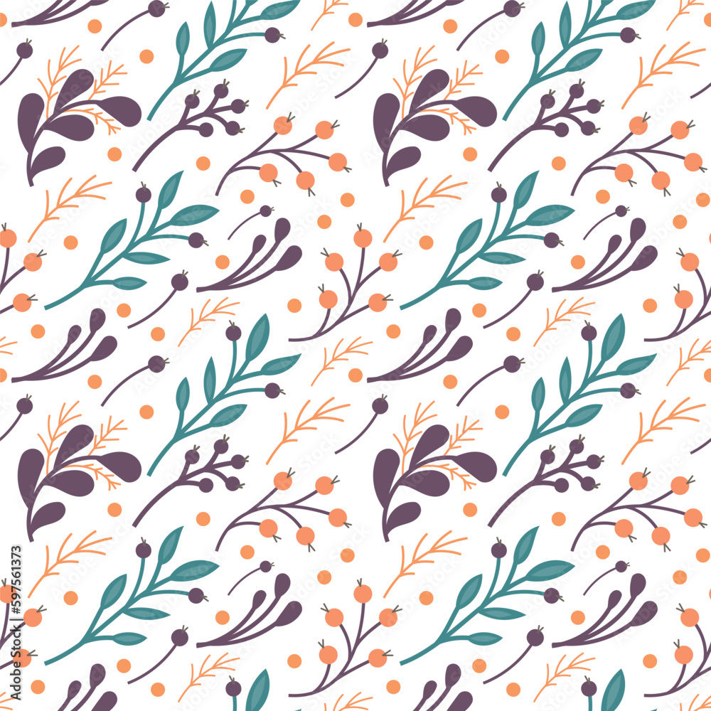 Seamless flowers pattern. Floral folk art pattern.