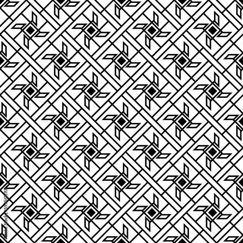 Vector seamless models. Modern stylish texture. Composition from regularly repeating geometrical element. Monochrome, simple. Vector illustrations.