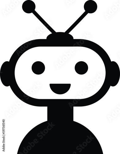 cute robot chatbot icon, bot operator vector