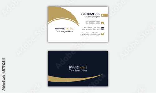 Modern Vector Business Card for business and personal use. Identity or visiting card with Company Logo. Vector illustration design. © JannatAra