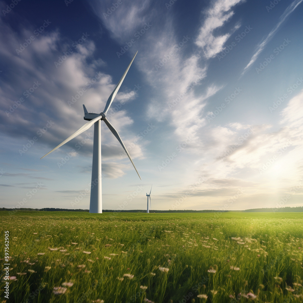 Green energy. Generative Ai Illustration Green energy. Generative Ai Illustration