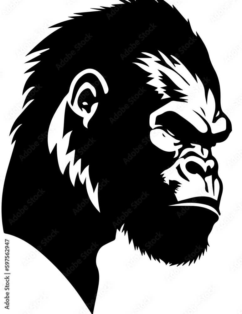 Angry Gorilla Head Vector Logo Fitness Sports Icon Tattoo SVG Stock ...