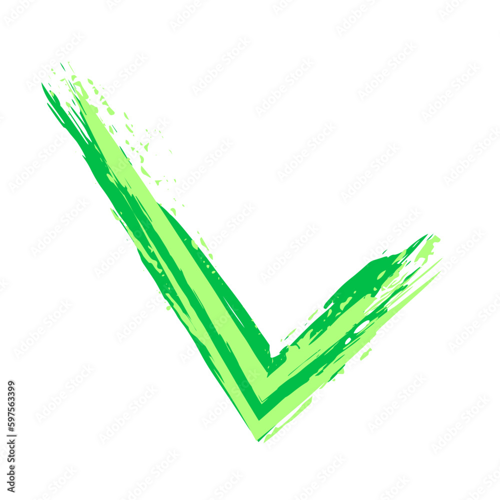 The OK symbol is drawn by hand with a brush. Sign of consent, approval. Vector