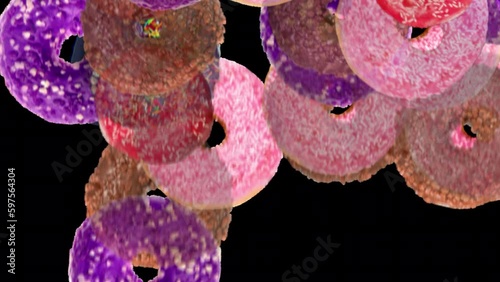 Donuts falling animation background