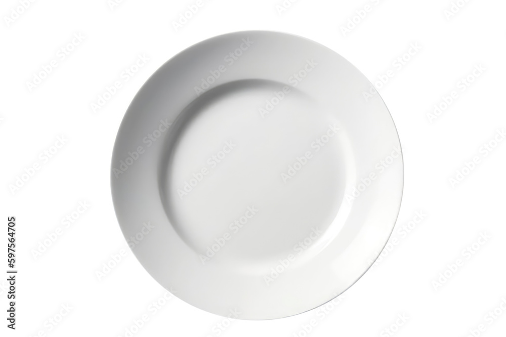 Blank White Plate. On An Isolated Transparent Background, Png. Generative AI Blank White Plate. On An Isolated Transparent Background, Png. Generative AI
