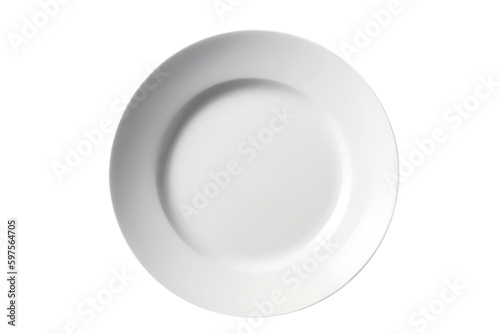 Blank White Plate. On An Isolated Transparent Background, Png. Generative AI