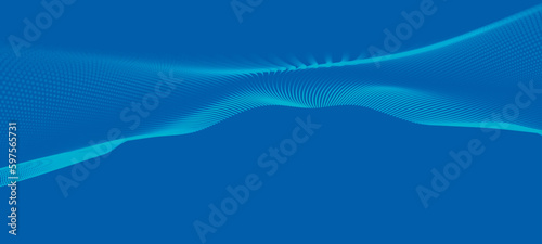 Abstract digital wave of particles. Futuristic point wave. Technology background vector. 3D rendering. © Viktor