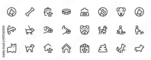 Dog icon. dogs related icon flat vector and illustration, graphic, editable stroke. Suitable for website design, logo, app, template, and ui ux.