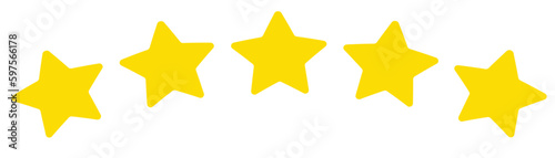 Five golden stars set of stars icons product rating 