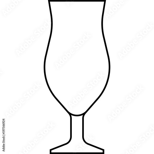 Hurricane glass icon, cocktail glass name related vector