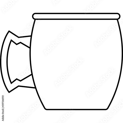 Moscow Mule Mug icon, cocktail glass name related vector