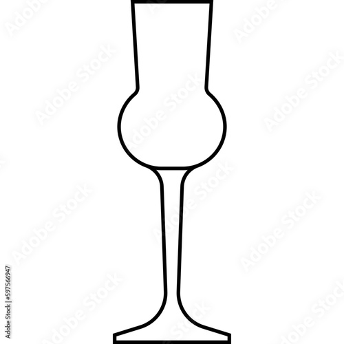 Grappa glass icon, cocktail glass name related vector