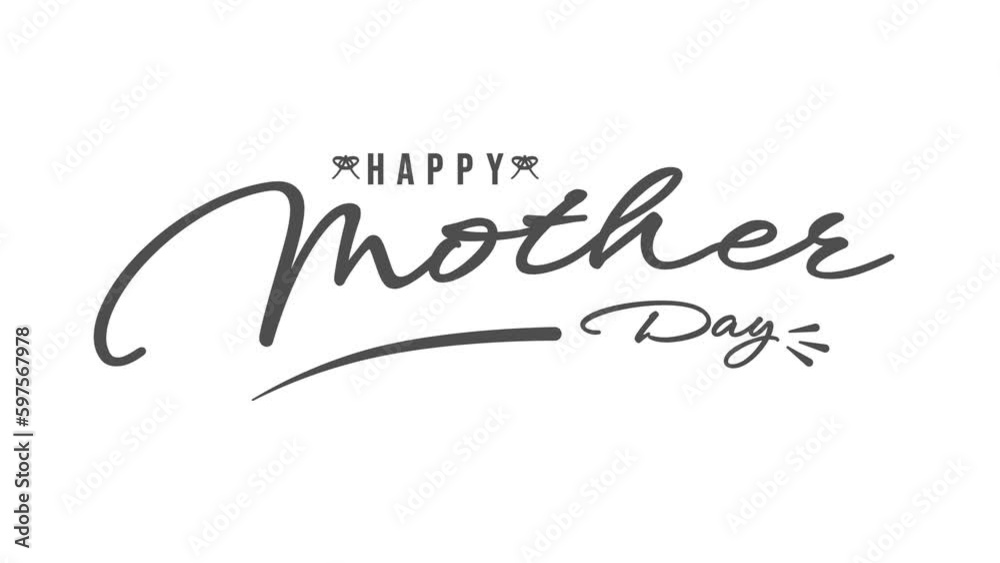 happy mothers day. animation mother day. mother day animated. animation 4k for women's day. lettering style. alpha background.