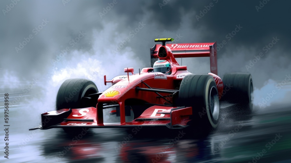 Naklejka premium Racing Game Art Wallpaper Background
