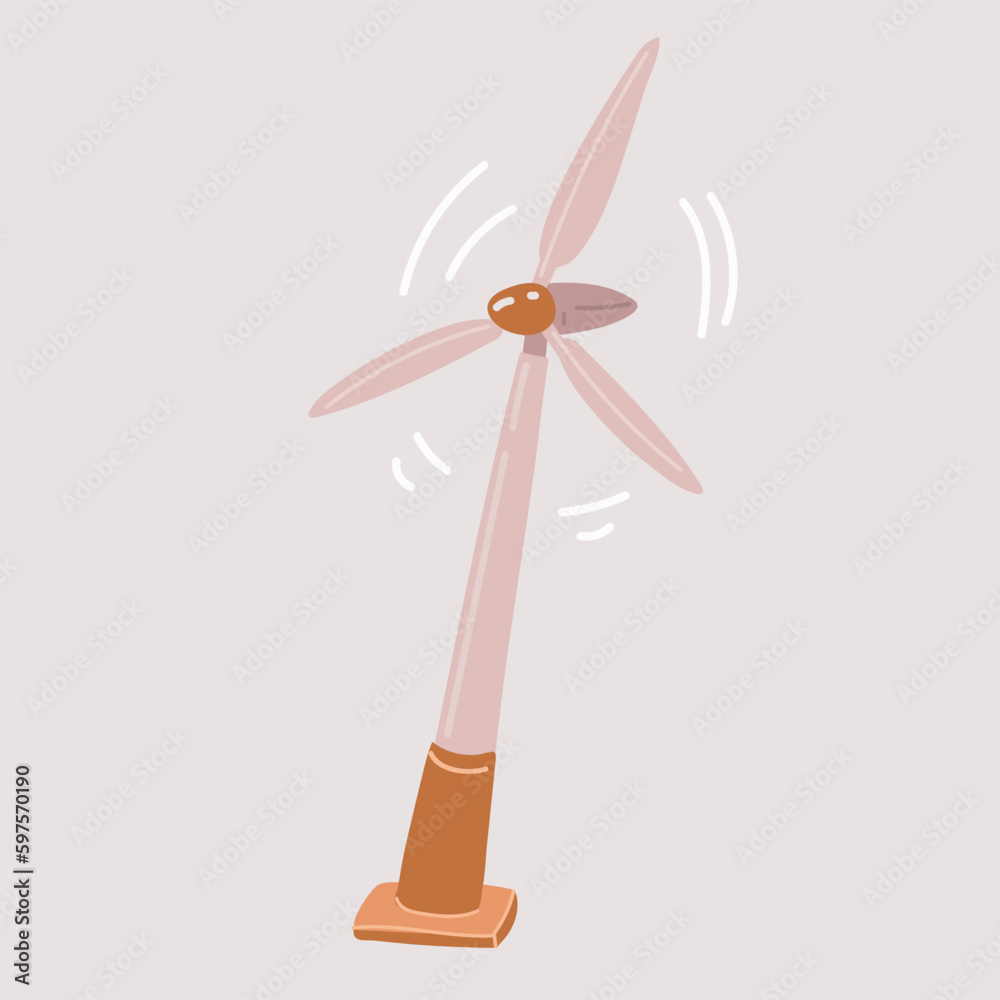 Vector illustration of Wind power. Wind turbine. Sustainable and alternative energy. Renewable and clean energy. Vector illustration of Wind power. Wind turbine. Sustainable and alternative energy. Renewable and clean energy.