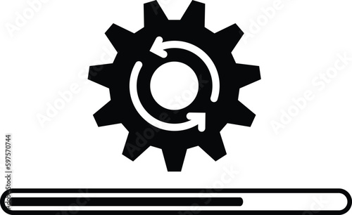 loading process. update system icon, upgrade application progress icon vector