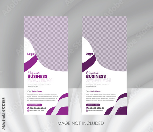 Creative business agency roll up banner design or roll up banner template