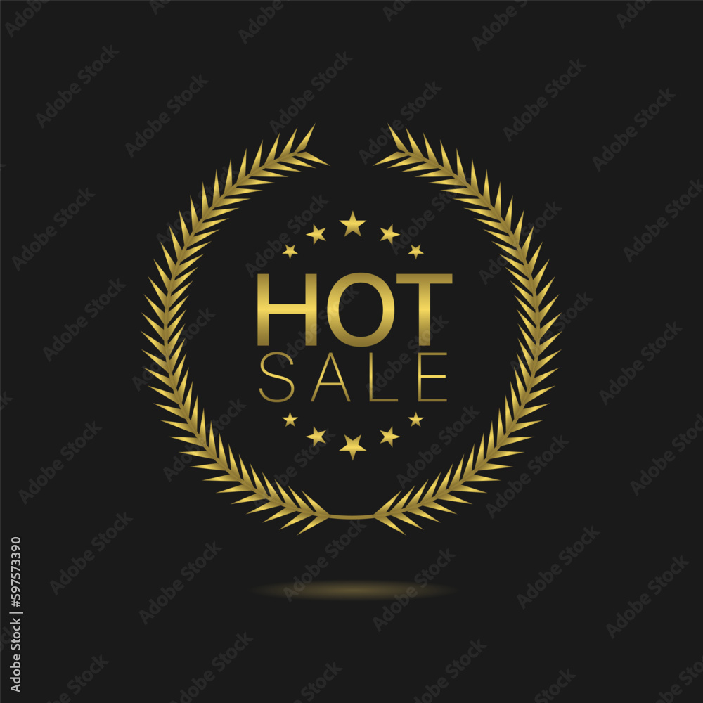 Fototapeta premium Hot sale golden laurel wreath label set