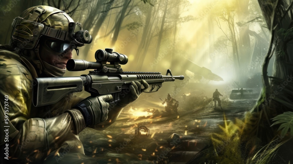 Military Gaming Art Background Wallpaper