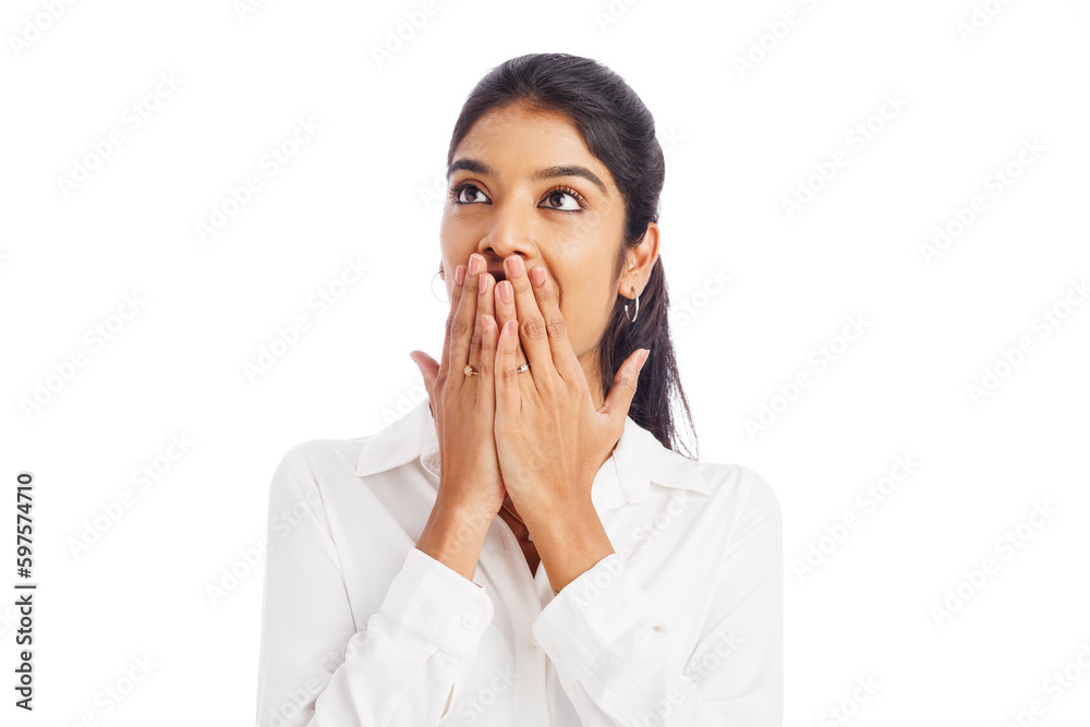 Surprised young business woman's portrait isolated on white. Surprised young business woman's portrait isolated on white.