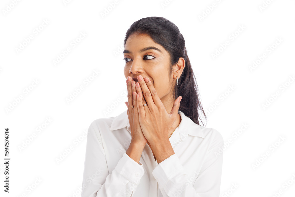 Surprised young business woman's portrait isolated on white. Surprised young business woman's portrait isolated on white.