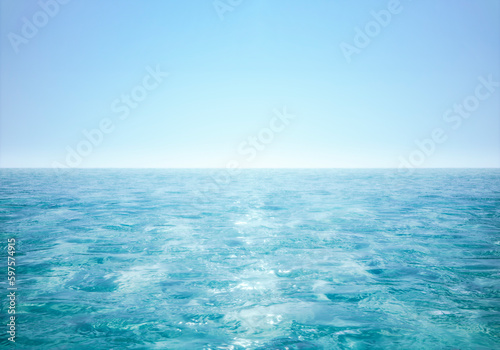 3D illustration - Blue sea water surface with small waves